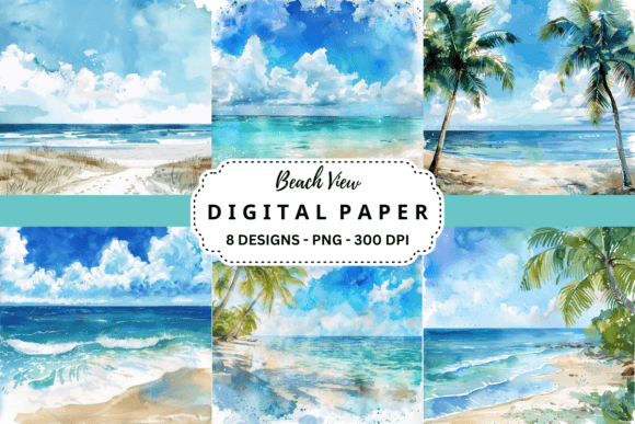 Capturing Coastal Serenity: Watercolor Backgrounds for Design