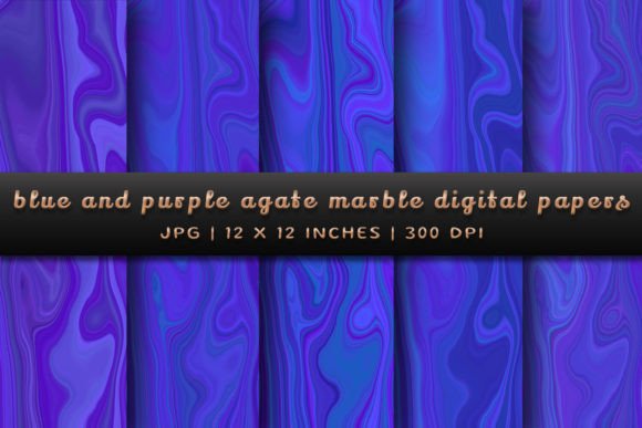 Elevate Your Projects with Blue and Purple Agate Marble Backgrounds