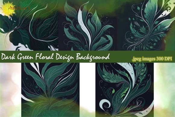 Elevate Your Projects with Dark Green Floral Design Backgrounds