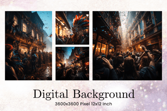 Festive Digital Art: Mardi Gras Carnival Backgrounds