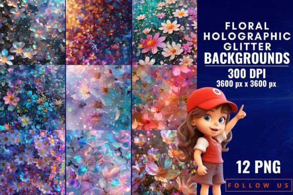 Floral Holographic Glitter Backgrounds: A Design Guide