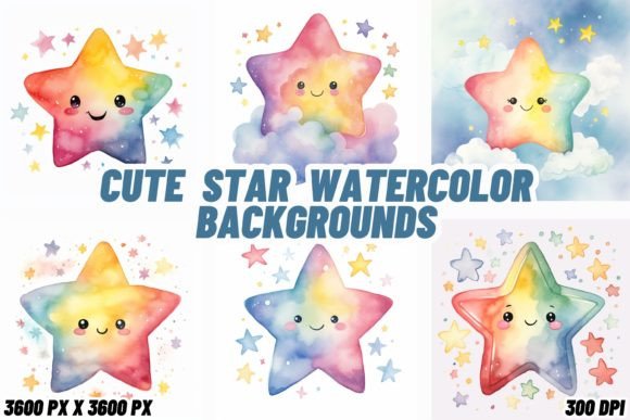 Free Cute Star Watercolor Backgrounds: A Dreamy Design Resource
