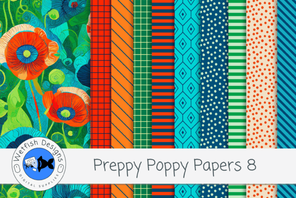 Infuse Your Projects with Preppy Poppy Digital Paper Backgrounds 8