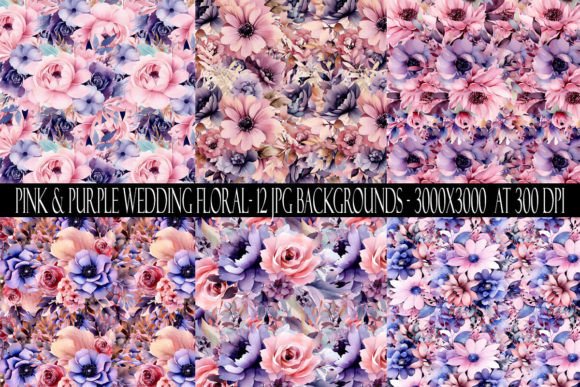 Pink & Purple Wedding Floral Backgrounds: A Designer's Asset