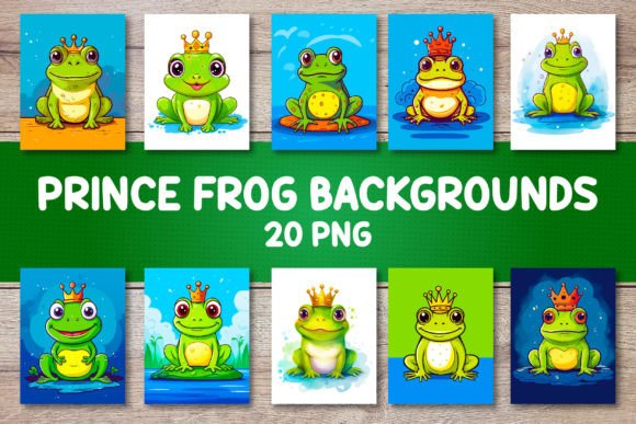 Prince Frog Backgrounds for Covers: A Whimsical Design Asset