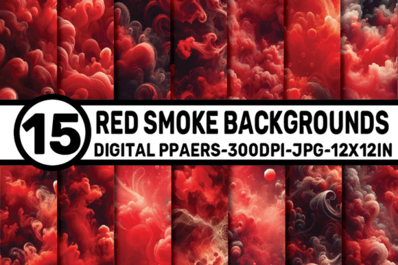 Red Smoke Backgrounds DigitalPapers: 15 Seamless Textures