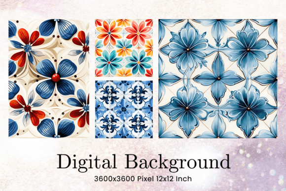 Tiles Flower Pattern Backgrounds: A Mosaic for Digital Creatives