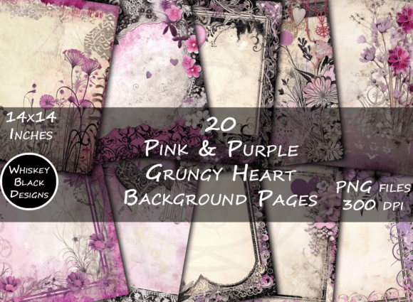 Timeless Romance: Pink & Purple Vintage Grunge Backgrounds