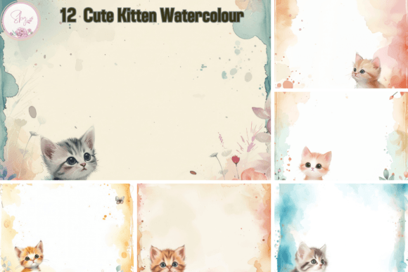 Unleash Whimsy with Cute Kitten Watercolour Backgrounds