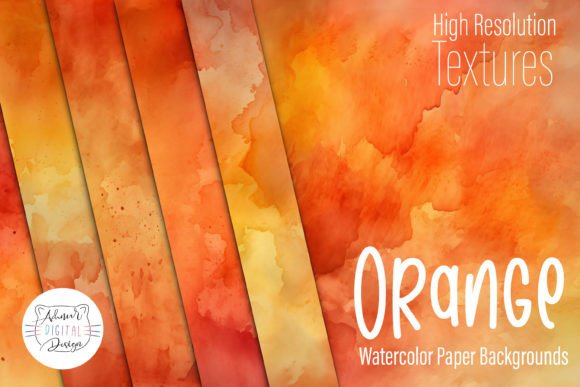 Warmth in Texture: Using Orange Watercolor Paper Backgrounds