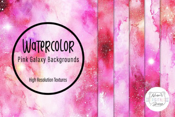 Watercolor Pink Galaxy Backgrounds: A Cosmic Touch for Your Designs